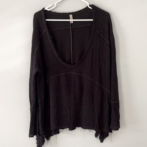 Free People Tops - Free People Oversized Frayed Thermal Top